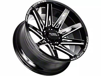 Off-Road Monster M25 Gloss Black Milled 6-Lug Wheel; 20x10; -19mm Offset (15-20 F-150)