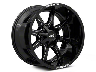 Moto Metal MO970 Gloss Black with Milled Spoke 6-Lug Wheel; 20x10; -18mm Offset (21-24 F-150)