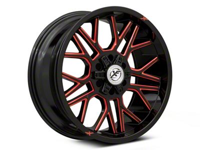 XF Offroad XF-235 Gloss Black Red Milled 6-Lug Wheel; 20x10; -12mm Offset (04-08 F-150)