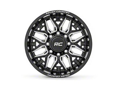 Rough Country 86 Series Gloss Black Milled 6-Lug Wheel; 20x10; -19mm Offset (21-24 F-150)