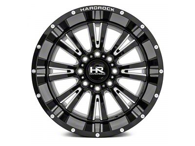 Hardrock Offroad Spine Xposed Gloss Black Milled 6-Lug Wheel; 20x9; 0mm Offset (21-24 F-150)