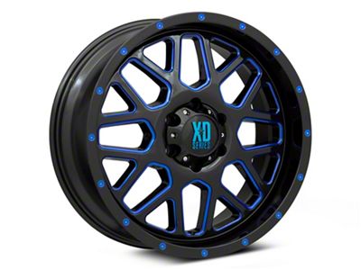 XD Grenade Satin Black Milled with Blue Clear Coat 6-Lug Wheel; 20x9; 18mm Offset (04-08 F-150)