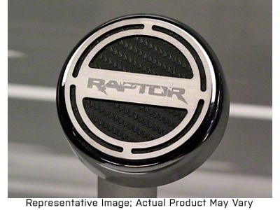 Engine Cap Covers with Raptor Logo; Bright Red Inlay Solid (10-14 F-150 Raptor)