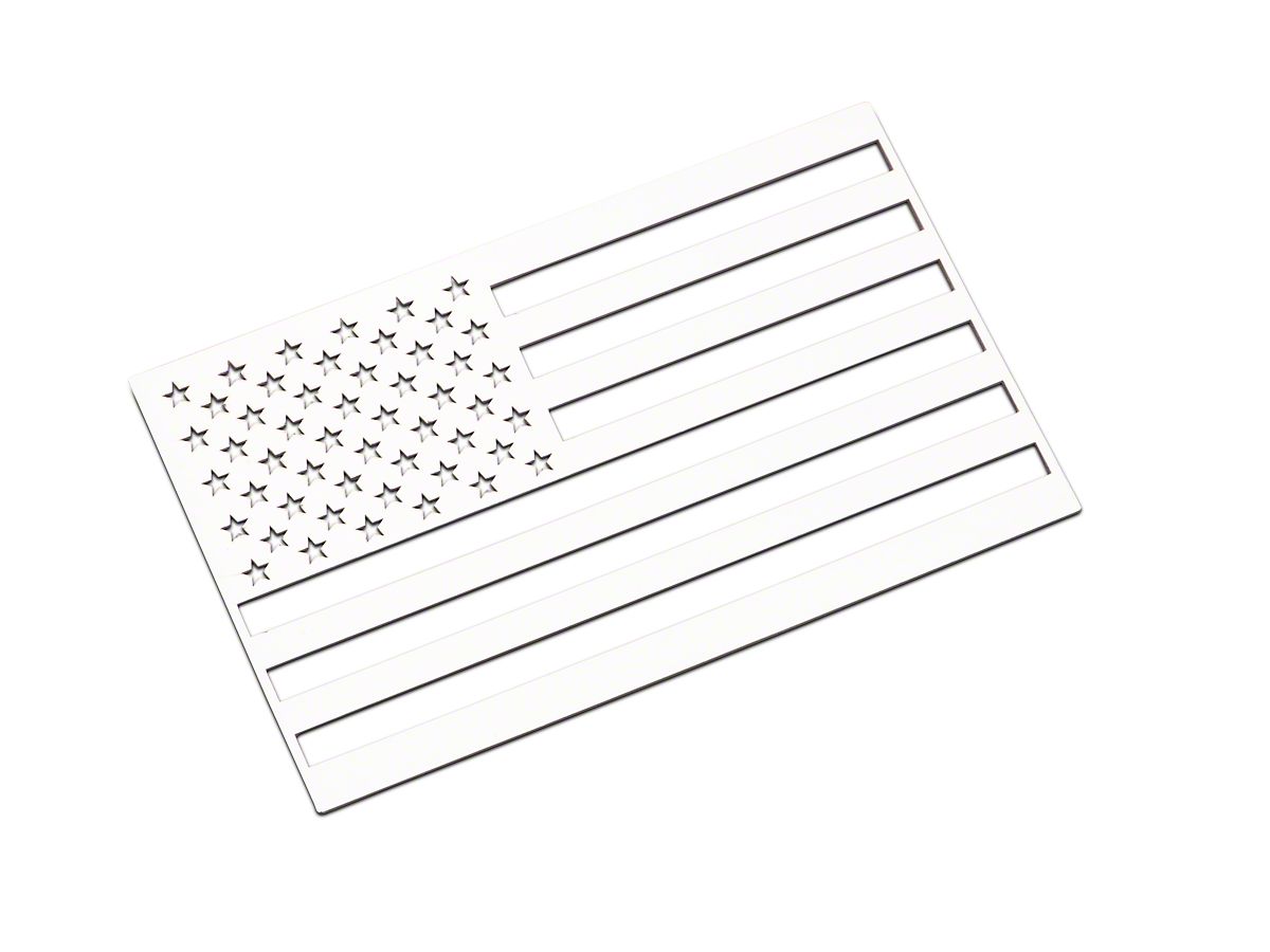 Silverado 1500 Stainless Steel American Flag Emblem; Polished (Universal;  Some Adaptation May Be Required) - Free Shipping