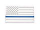 Stainless Steel American Flag Emblem; Polished with Thin Blue Line (Universal; Some Adaptation May Be Required)