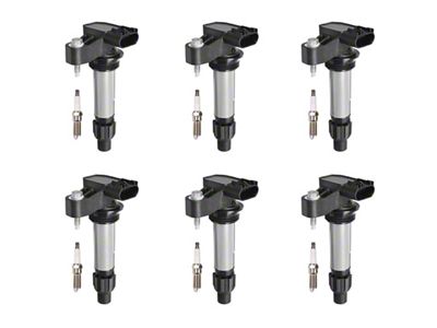 Ignition Coils with Spark Plugs; Black (15-16 3.6L Canyon)