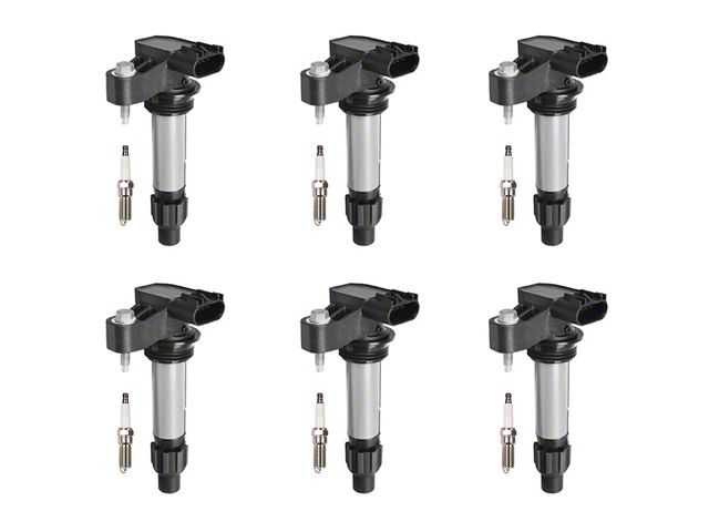 Ignition Coils with Spark Plugs; Black (15-16 3.6L Canyon)