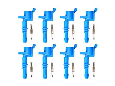 Ignition Coils; Blue; Set of Eight (04-08 5.4L F-150)