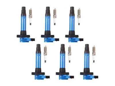 Ignition Coils; Blue; Set of Six (11-17 3.5L V6, 3.7L F-150)