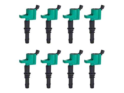 Ignition Coils; Green; Set of Eight (04-08 5.4L F-150)