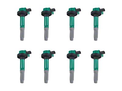 Ignition Coils; Green; Set of Eight (11-Early 16 5.0L F-150)