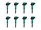 Ignition Coils; Green; Set of Eight (11-Early 16 5.0L F-150)