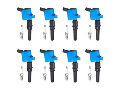 Ignition Coils; Partially Blue; Set of Eight (97-03 V8 F-150; 05-10 4.6L F-150)