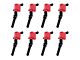 Ignition Coils; Red; Set of Eight (97-03 V8 F-150; 05-10 4.6L F-150)