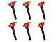 Ignition Coils; Red; Set of Six (17-21 3.5L EcoBoost F-150; 2021 3.5L PowerBoost F-150)