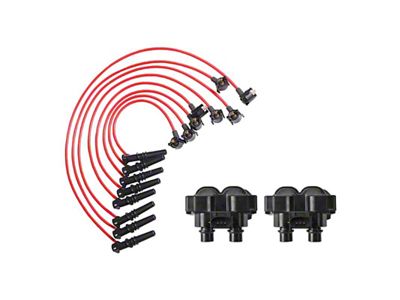 Ignition Coils with Spark Plug Wires; Black (97-99 4.6L F-150)