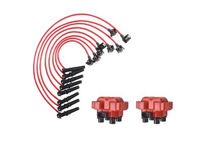 Ignition Coils with Spark Plug Wires; Red (97-99 4.6L F-150)