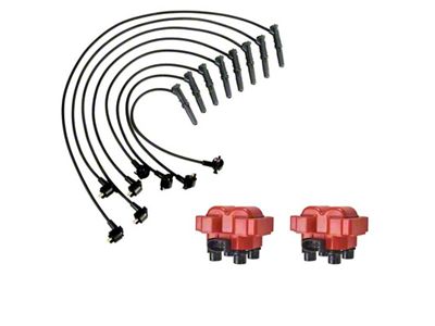 Ignition Coils with Spark Plug Wires; Red (97-99 4.6L F-150)