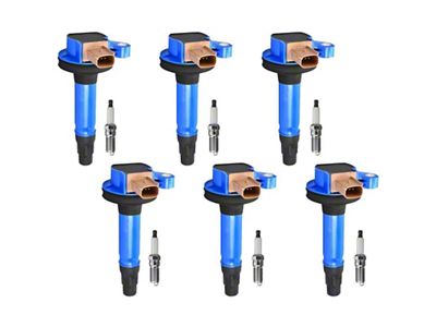 Ignition Coils with Spark Plugs; Blue (11-16 3.5L EcoBoost F-150)