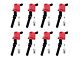 Ignition Coils with Spark Plugs; Red (00-10 4.6L F-150)