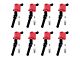 Ignition Coils with Spark Plugs; Red (00-08 4.6L F-150)