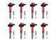 Ignition Coils with Spark Plugs; Red (11-Early 16 5.0L F-150)
