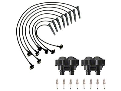 Ignition Coils with Spark Plugs and Wires; Black (97-99 4.6L F-150)