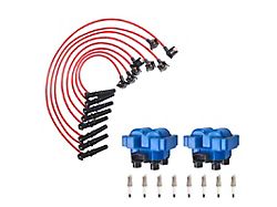 Ignition Coils with Spark Plugs and Wires; Blue (97-99 4.6L F-150)