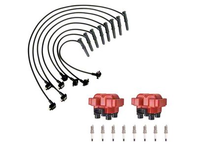 Ignition Coils with Spark Plugs and Wires; Red (97-99 4.6L F-150)