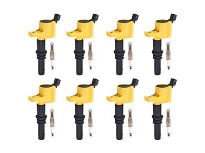 Ignition Coils; Yellow; Set of Eight (04-08 5.4L F-150)