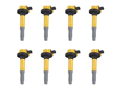 Ignition Coils; Yellow; Set of Eight (11-Early 16 5.0L F-150)