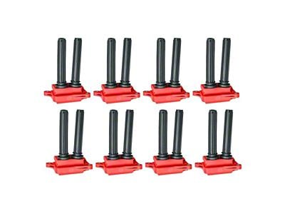 Ignition Coils; Red; Set of Eight (06-10 5.7L RAM 1500)