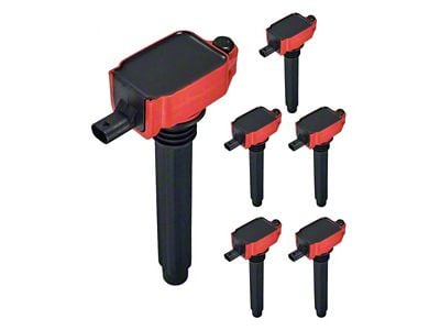 Ignition Coils; Red; Set of Six (13-18 3.6L RAM 1500)