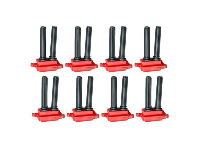 Ignition Coils; Red; Set of Eight (06-09 5.7L RAM 3500)