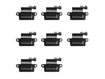 Ignition Coils; Black; Set of Eight (99-06 4.8L Sierra 1500; 2005 6.0L Sierra 1500; 2006 5.3L Sierra 1500)