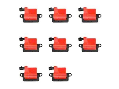 Ignition Coils; Red; Set of Eight (99-06 4.8L Sierra 1500; 2005 6.0L Sierra 1500; 2006 5.3L Sierra 1500)