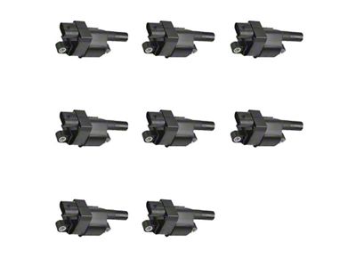 Ignition Coils; Black; Set of Eight (07-16 6.0L Sierra 2500 HD)