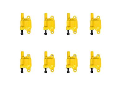 Ignition Coils; Yellow; Set of Eight (07-16 6.0L Sierra 2500 HD)