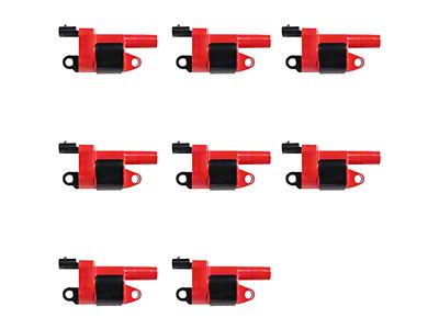 Ignition Coils; Red; Set of Eight (07-16 6.0L Sierra 3500 HD)