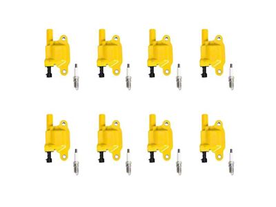 Ignition Coils with Spark Plugs; Yellow (2008 6.0L Silverado 3500 HD)