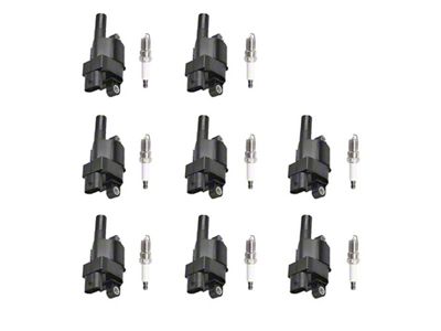 Ignition Coils with Spark Plugs; Black (07-08 Yukon)