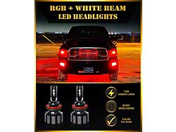 Adrenaline Offroad RGB+W LED Headlights Bulbs; High Beam; 9005 (99-13 Sierra 1500)