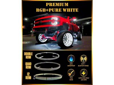 Adrenaline Offroad Premium Double Row RGB+W Wheel Lights for 20+ Inch Wheels (Universal; Some Adaptation May Be Required)