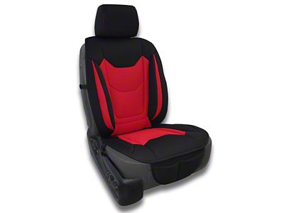 Aegis Cover Airmesh Easy Fit Wrap Low Back Bucket Seat Cover; Black/Red (02-10 RAM 1500 w/ Front Bucket Seats)