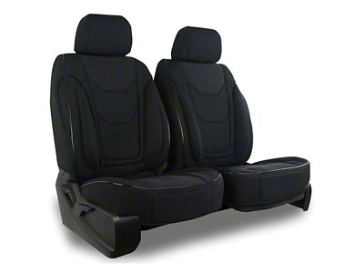 Aegis Cover Airmesh Low Back Bucket Seat Covers with Memory Foam Booster; Black/Black (02-10 RAM 1500 w/ Front Bucket Seats)