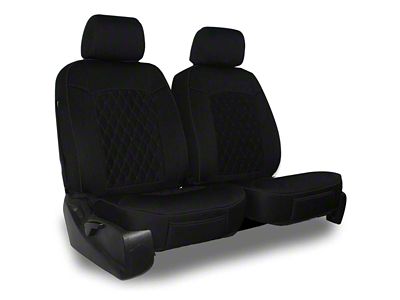 Aegis Cover Neoprene Low Back Bucket Seat Covers with Diamond Insert; Black/Black (11-24 RAM 1500 w/ Front Bench Seat)