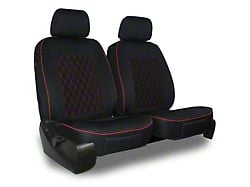 Aegis Cover Neoprene Low Back Bucket Seat Covers with Diamond Insert; Black/Red (11-24 RAM 2500 w/ Front Bench Seat)