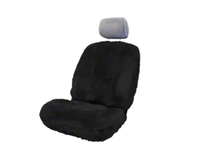 Aegis Cover Sheepskin Semi-Custom Low Back Bucket Seat Cover; Black (00-10 RAM 2500 w/ Front Bucket Seats)