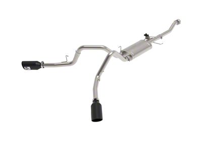 AFE Gemini XV 3-Inch Dual Exhaust System with Black Tips; Side Exit (21-24 2.7L EcoBoost F-150)