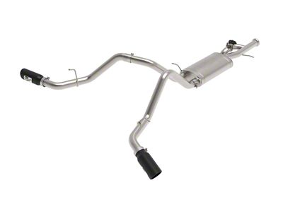 AFE Gemini XV 3-Inch Dual Exhaust System with Black Tips; Side Exit (09-18 4.8L Sierra 1500)